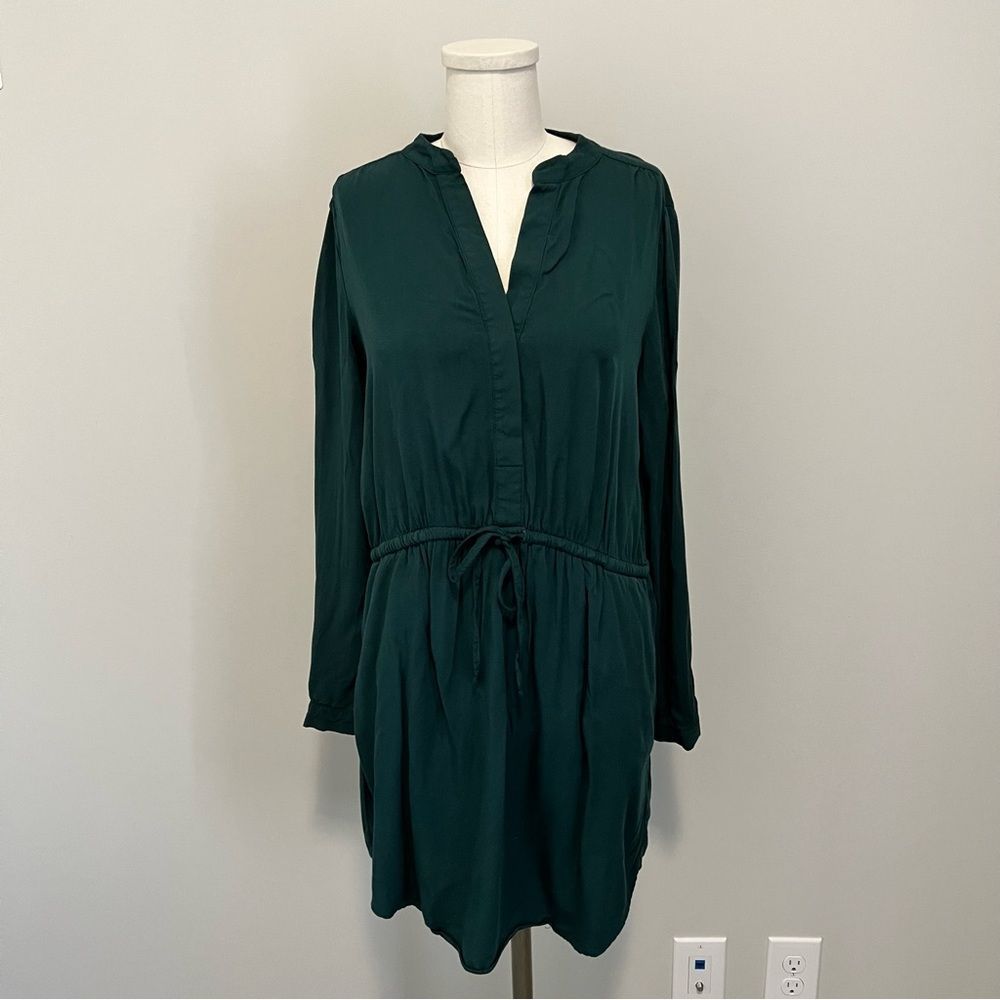 GAP Factory Half Button Shirt Dress M Green